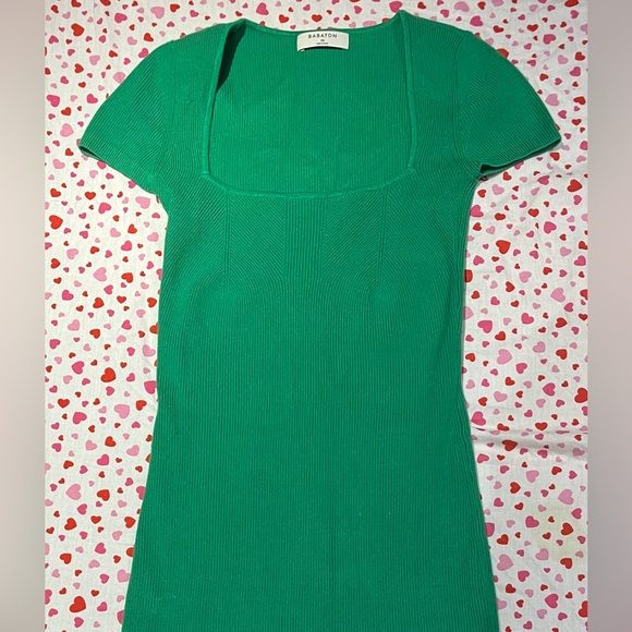 Green Babaton Aritzia sweetheart neck sweater dress ๐ in size XS - Picture 4 of 5